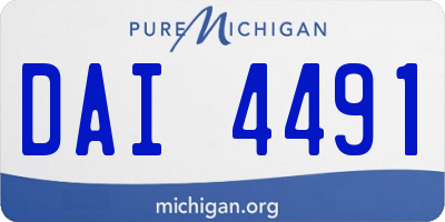 MI license plate DAI4491