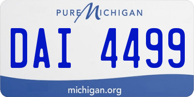 MI license plate DAI4499