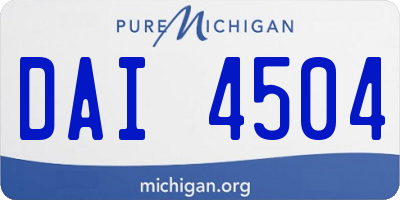 MI license plate DAI4504