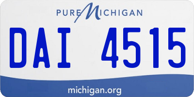 MI license plate DAI4515