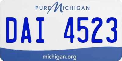 MI license plate DAI4523