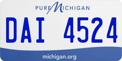 MI license plate DAI4524