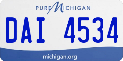 MI license plate DAI4534