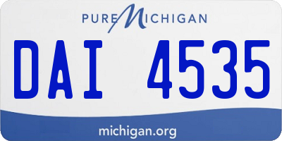 MI license plate DAI4535