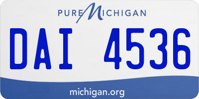 MI license plate DAI4536