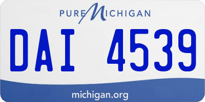 MI license plate DAI4539