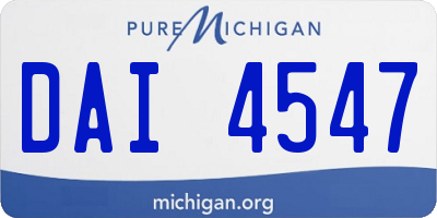 MI license plate DAI4547