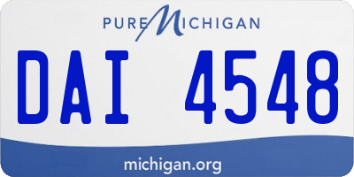 MI license plate DAI4548