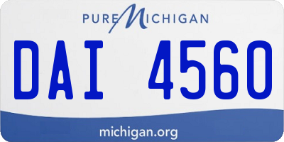 MI license plate DAI4560