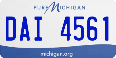 MI license plate DAI4561
