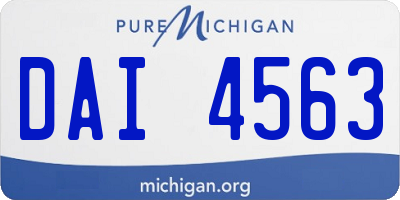 MI license plate DAI4563