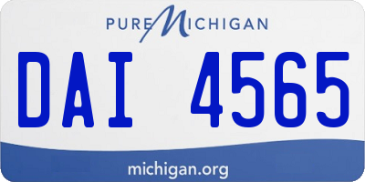 MI license plate DAI4565
