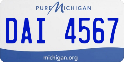 MI license plate DAI4567