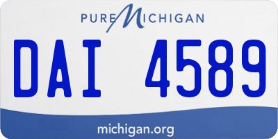 MI license plate DAI4589