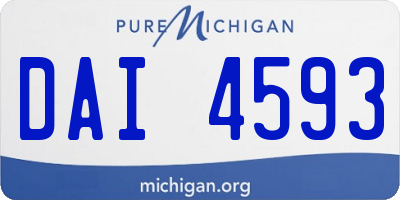 MI license plate DAI4593