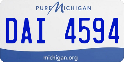 MI license plate DAI4594