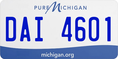 MI license plate DAI4601