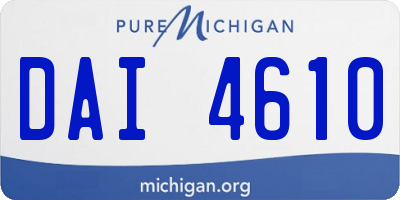 MI license plate DAI4610
