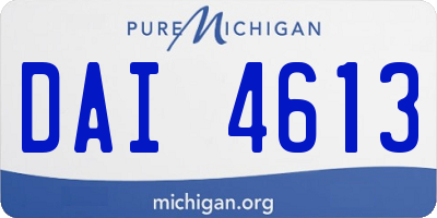 MI license plate DAI4613