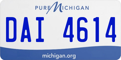 MI license plate DAI4614