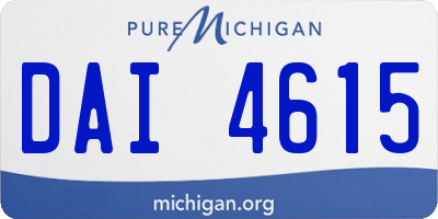 MI license plate DAI4615