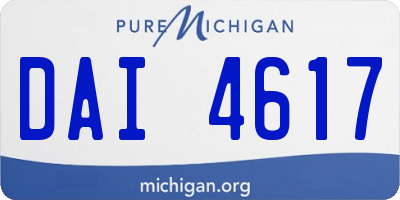 MI license plate DAI4617