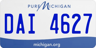 MI license plate DAI4627