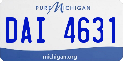 MI license plate DAI4631