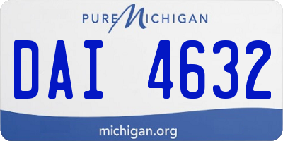 MI license plate DAI4632