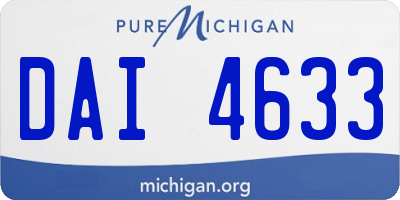 MI license plate DAI4633