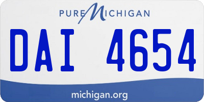 MI license plate DAI4654