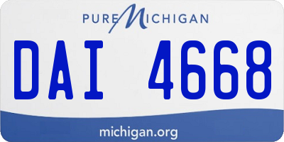 MI license plate DAI4668