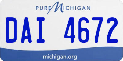 MI license plate DAI4672