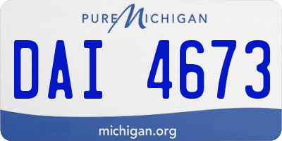 MI license plate DAI4673