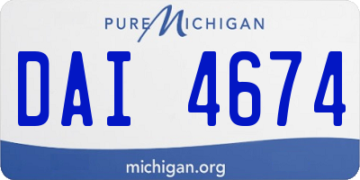 MI license plate DAI4674
