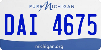 MI license plate DAI4675