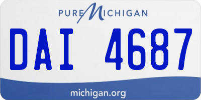 MI license plate DAI4687