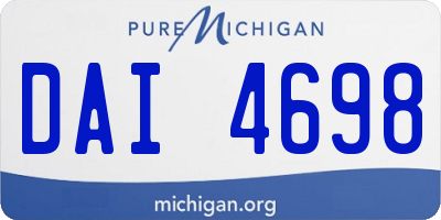 MI license plate DAI4698