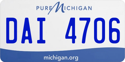 MI license plate DAI4706