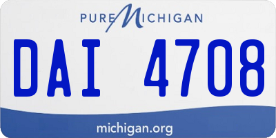 MI license plate DAI4708