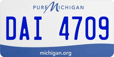 MI license plate DAI4709