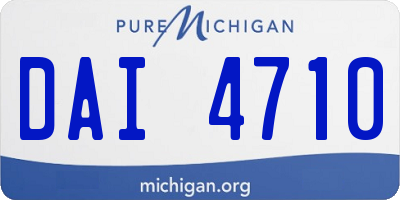 MI license plate DAI4710
