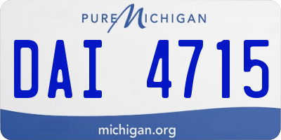 MI license plate DAI4715