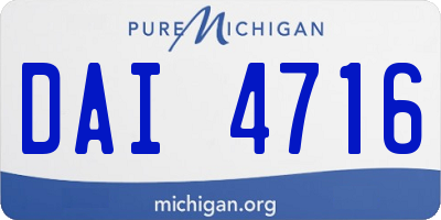 MI license plate DAI4716