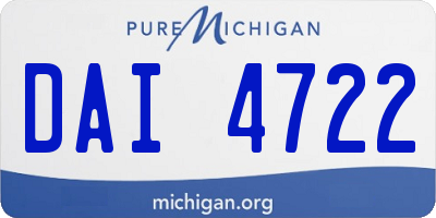 MI license plate DAI4722