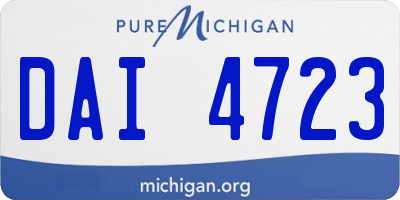 MI license plate DAI4723