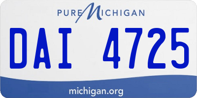 MI license plate DAI4725