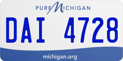 MI license plate DAI4728