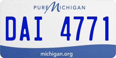 MI license plate DAI4771