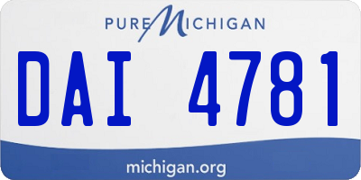 MI license plate DAI4781